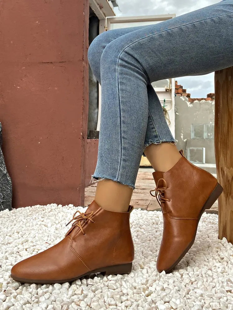 British Style Lace Up Boots