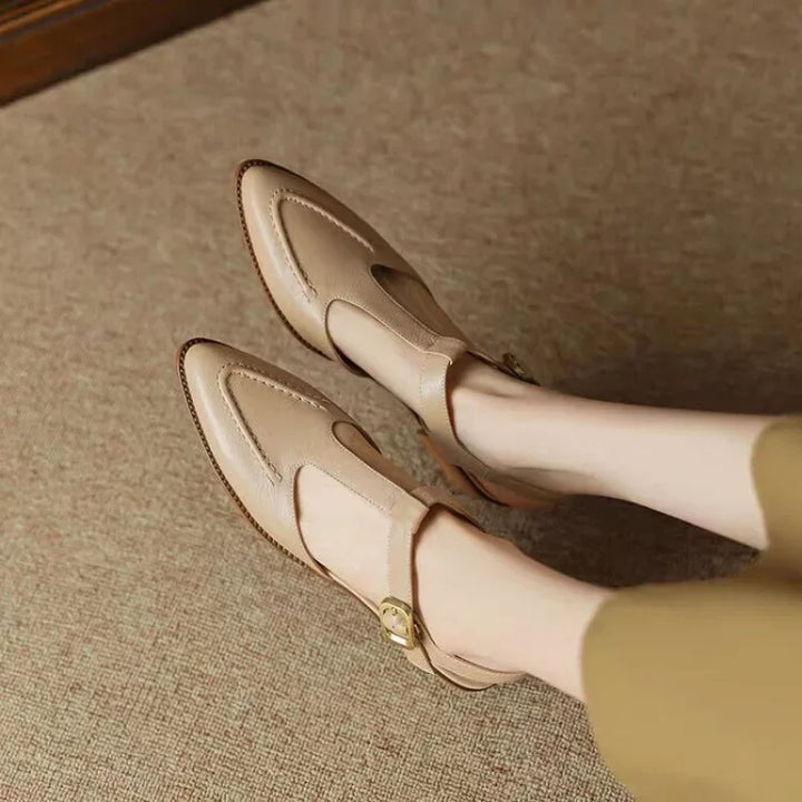 Wide Strap Buckle Shoes
