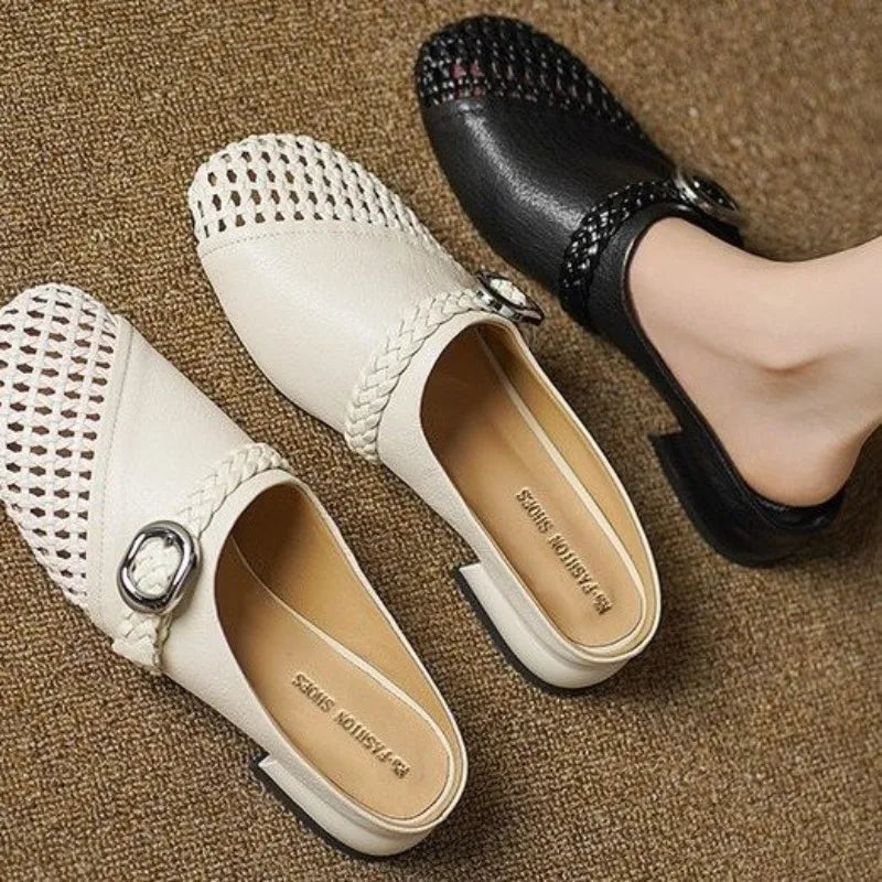 Buckle Flat Slippers