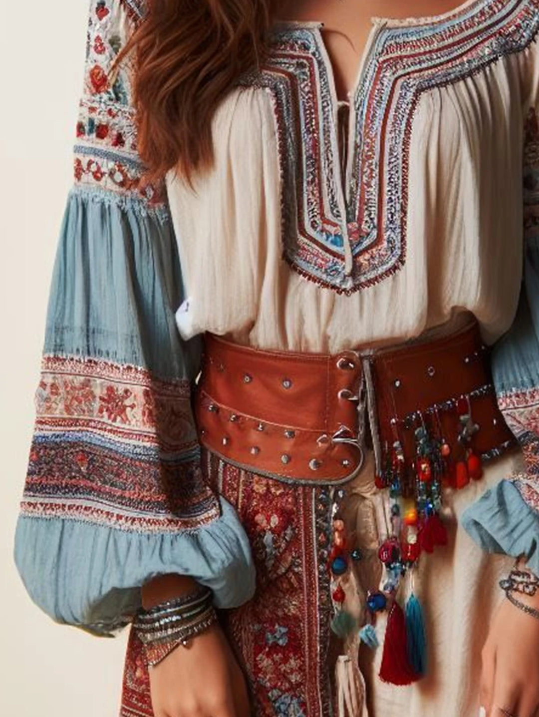 Lantern Sleeves Boho Blouse