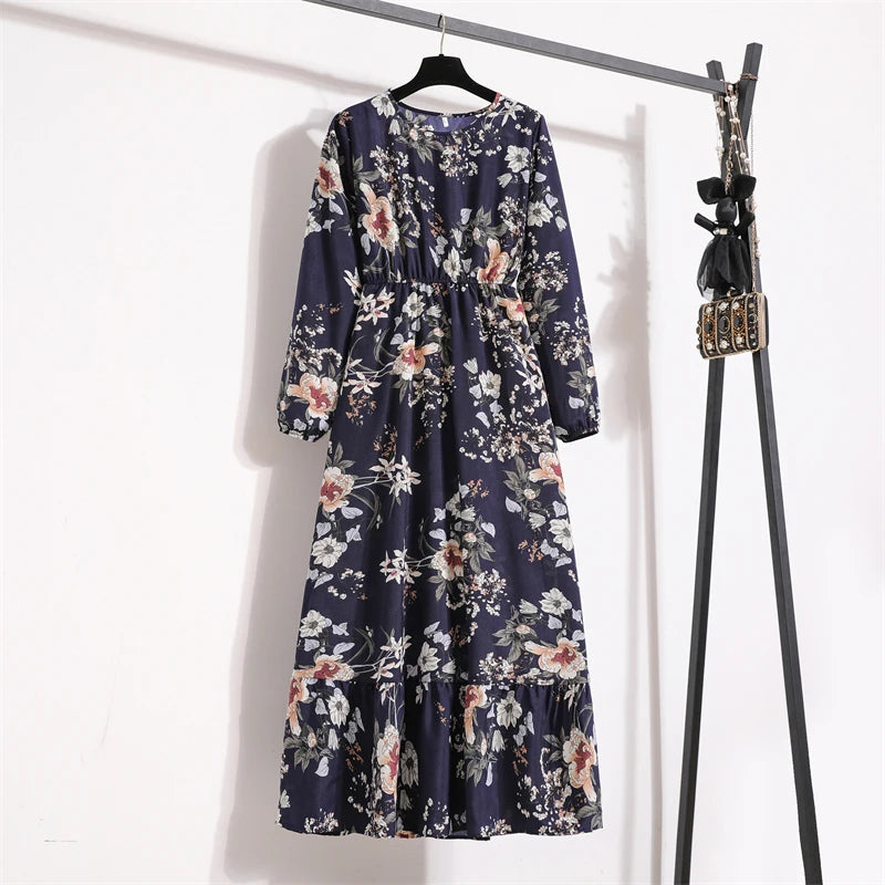 O-neck Long Sleeve Dress