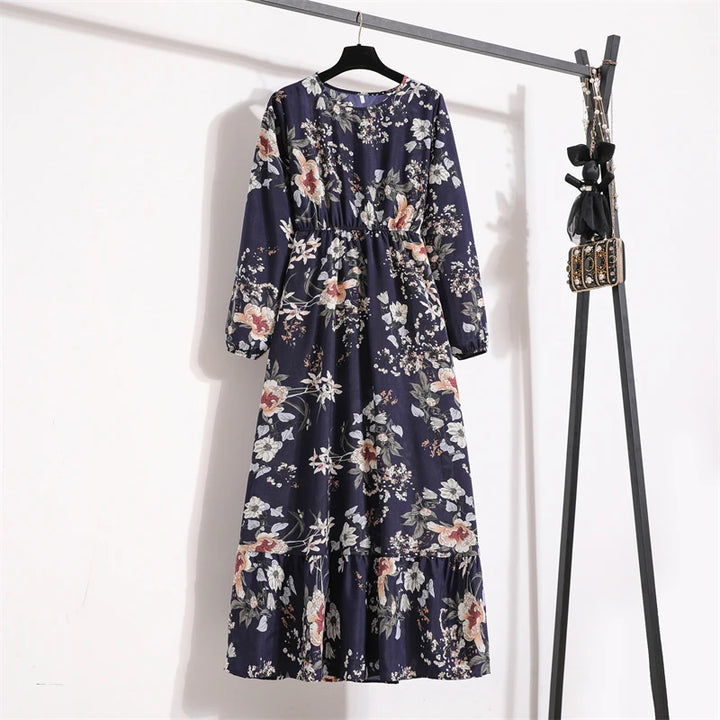 O-neck Long Sleeve Dress