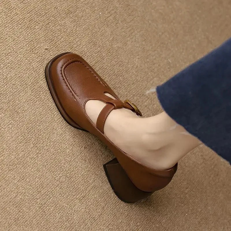 British Style Brown Mary Janes