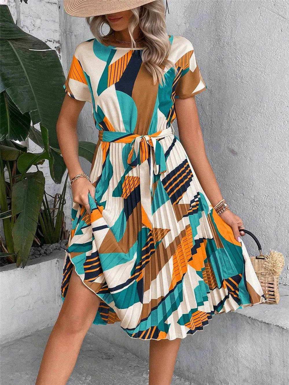 Patchwork Midi Dress