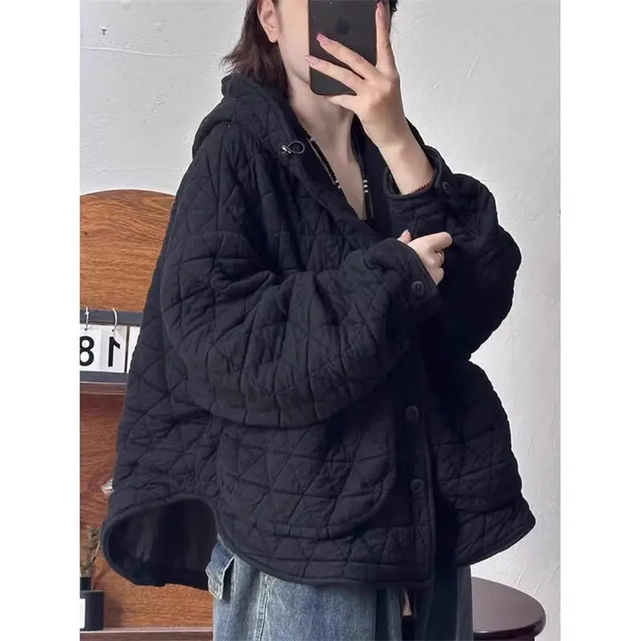 Loose Hooded Quilted Jacket