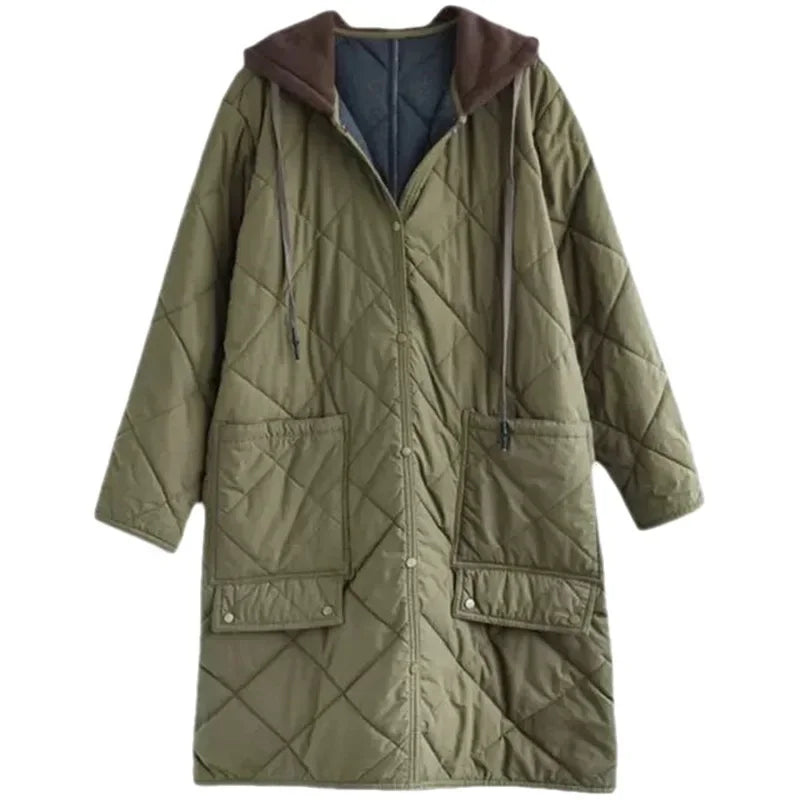 Diamond Patterned Splicing Cotton Jacket