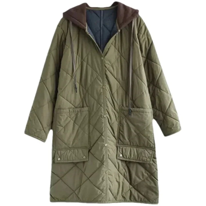 Diamond Patterned Splicing Cotton Jacket