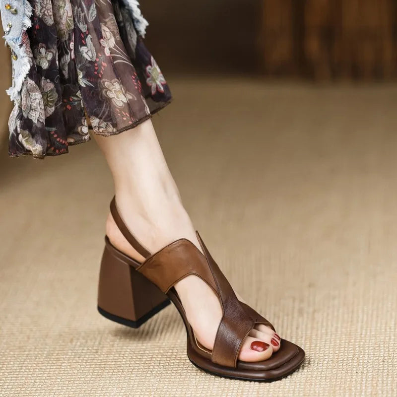 Retro Open-Toe Sandals