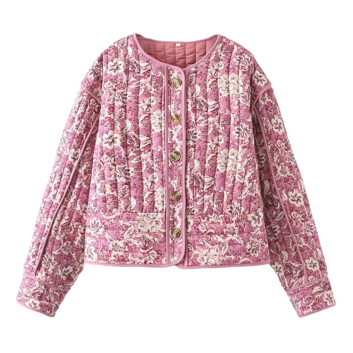 Cropped Floral Bomber