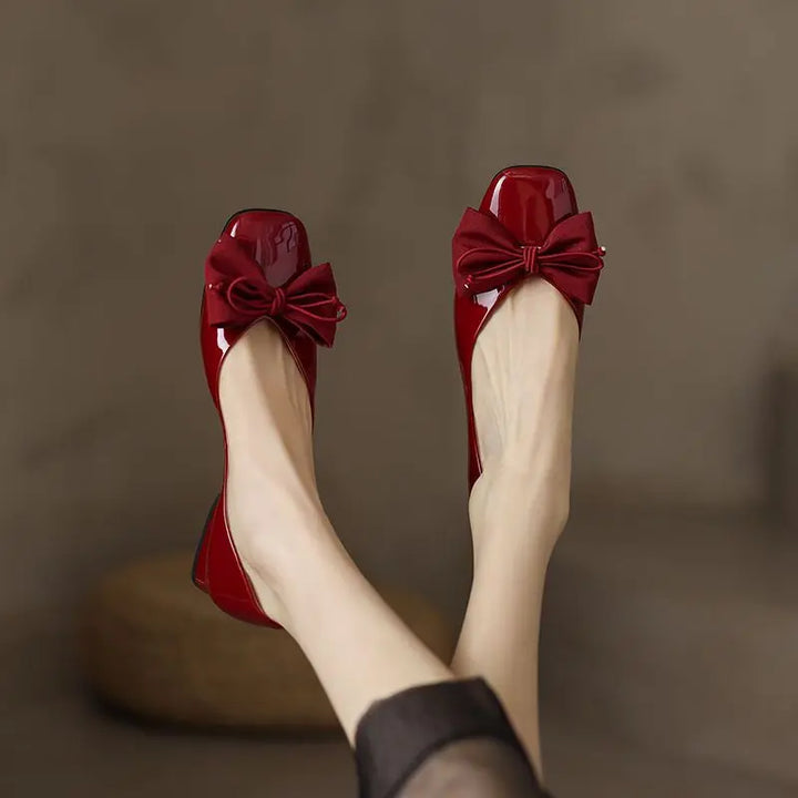 Low Heel Elegant Square Toe Shoes