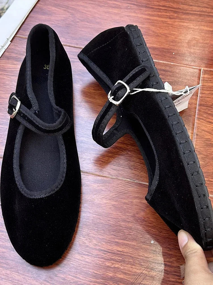 Velvet Elegant Ballet Flats