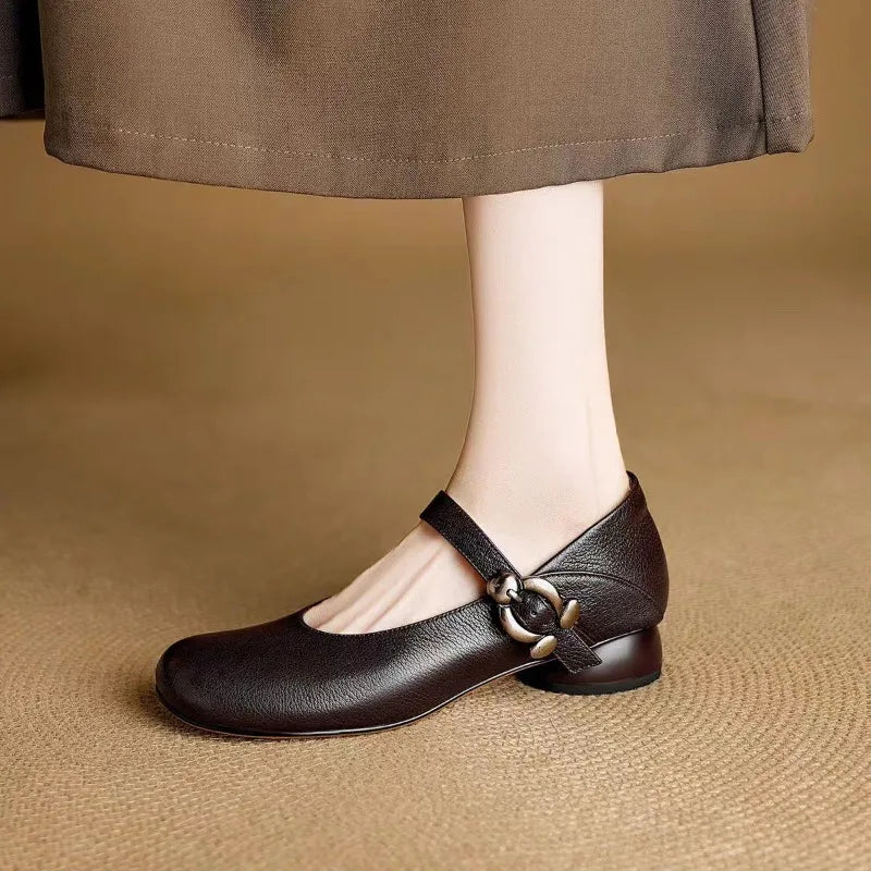 Low Heel French Mary Jane Shoes