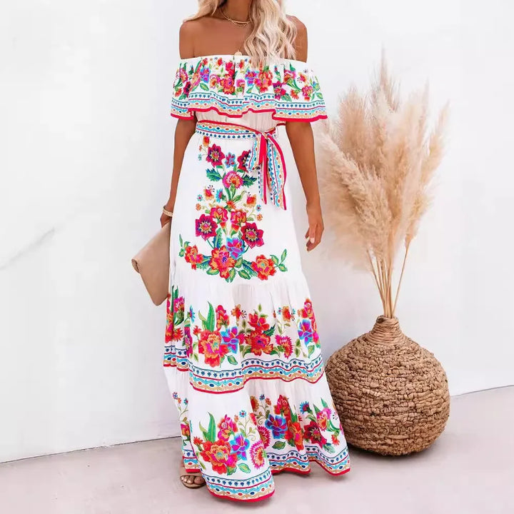 Off-shoulder Floral Dress
