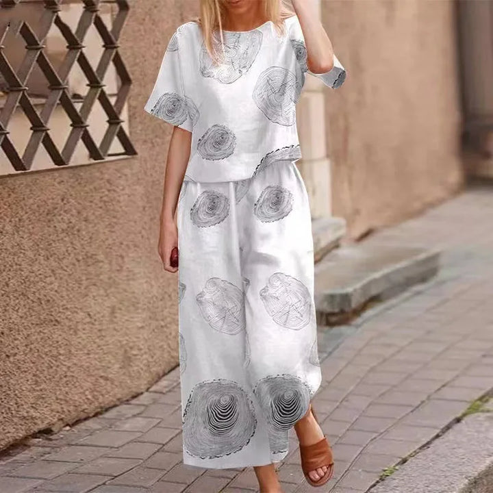 Linen Floral Two-piece Set