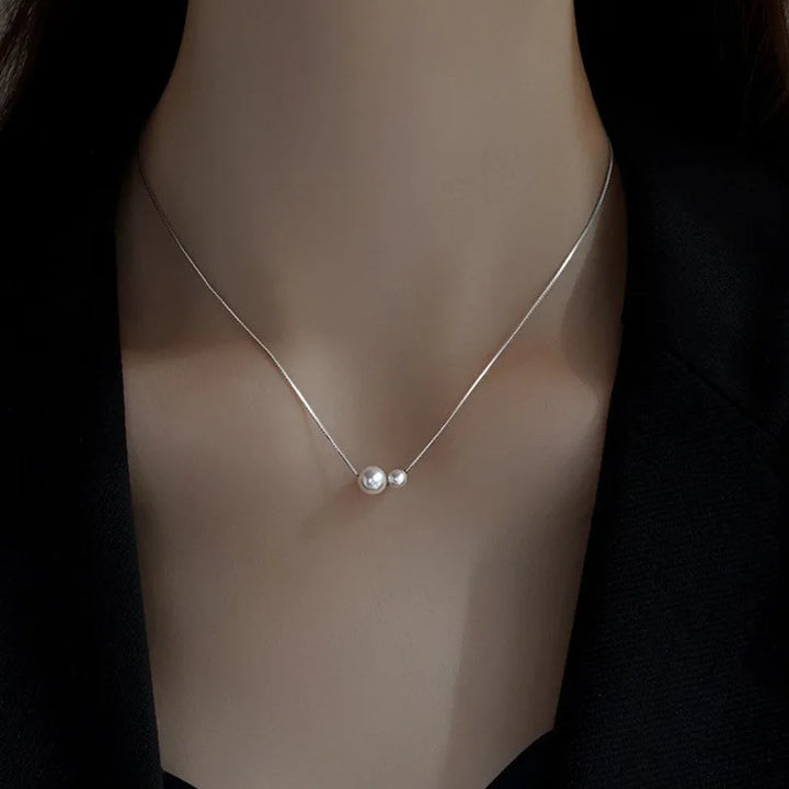 Two Pearl Necklace Pendant for Women