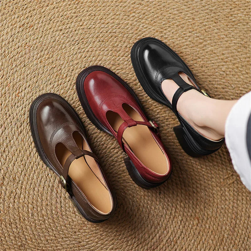 Chunky Heels Round Toe Women Pumps