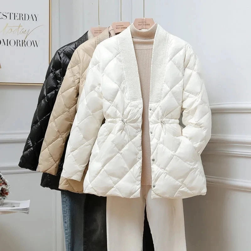 V-Neck Quilted Jacket