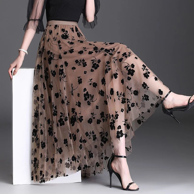 Floral Loose Midi Skirt