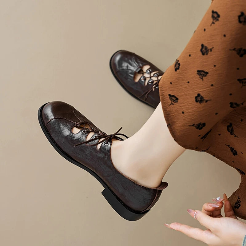 Round Toe Low Heel Shoes
