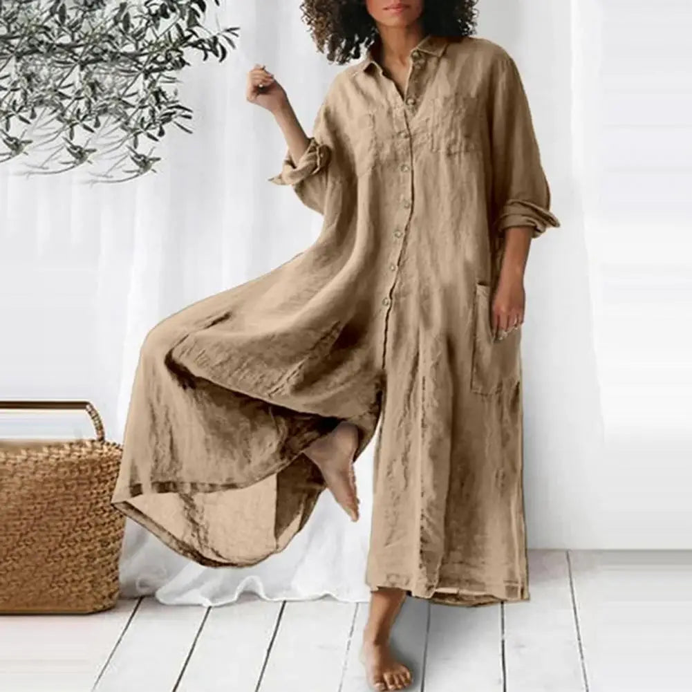 Linen Polo Jumpsuit