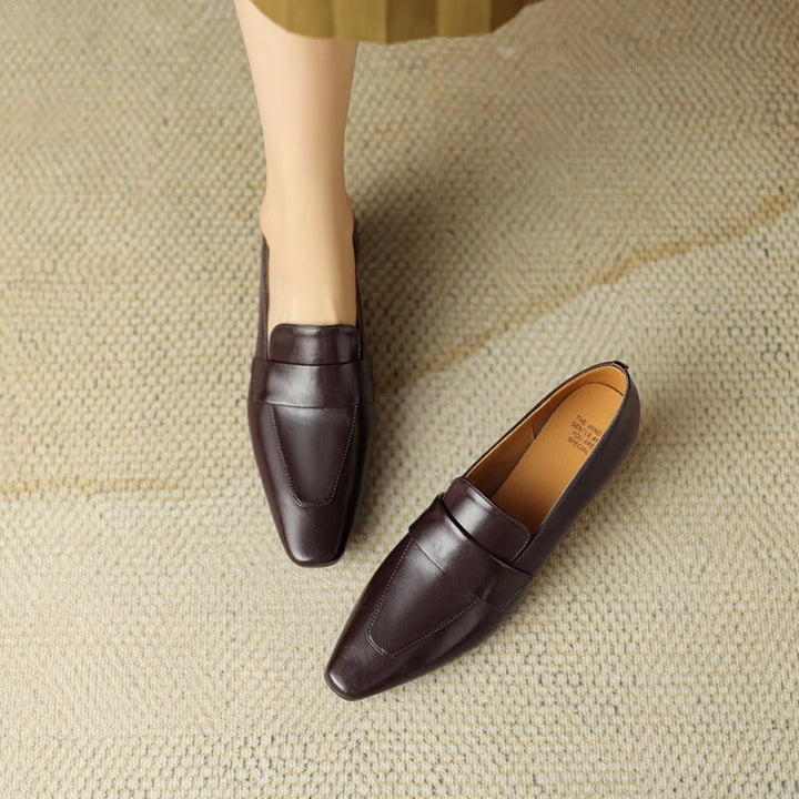 Pointed Toe Chunky Heel Loafers