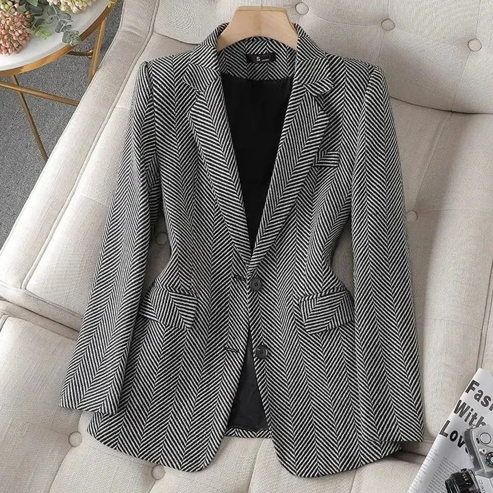 Women Stripe Formal Blazer