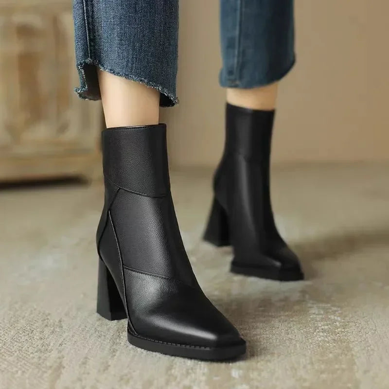 Chunky Heel Ankle Shoes