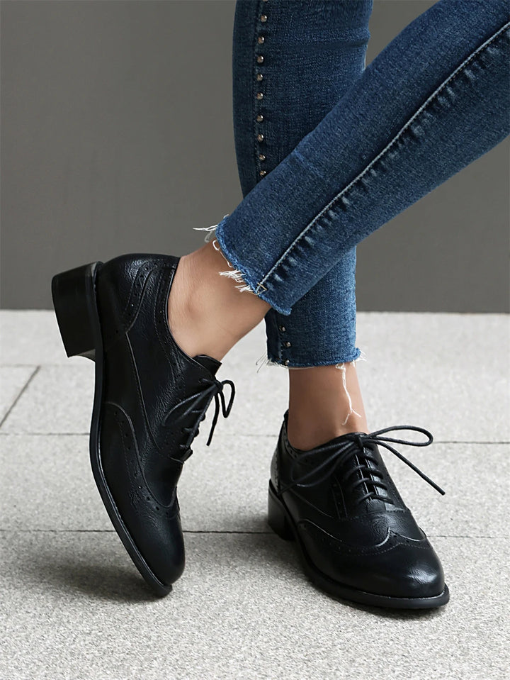 Vintage Style Casual Lace Up Brogue Shoes