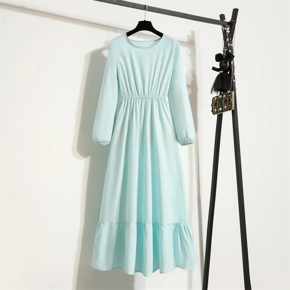 O-neck Long Sleeve Dress