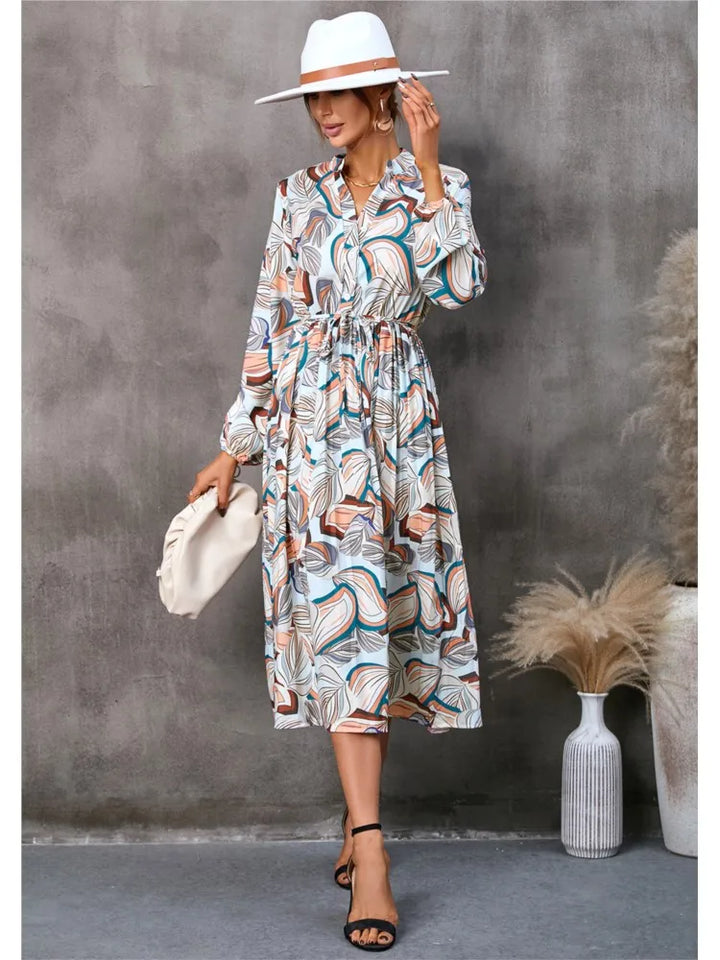 Lace Up Floral Dress
