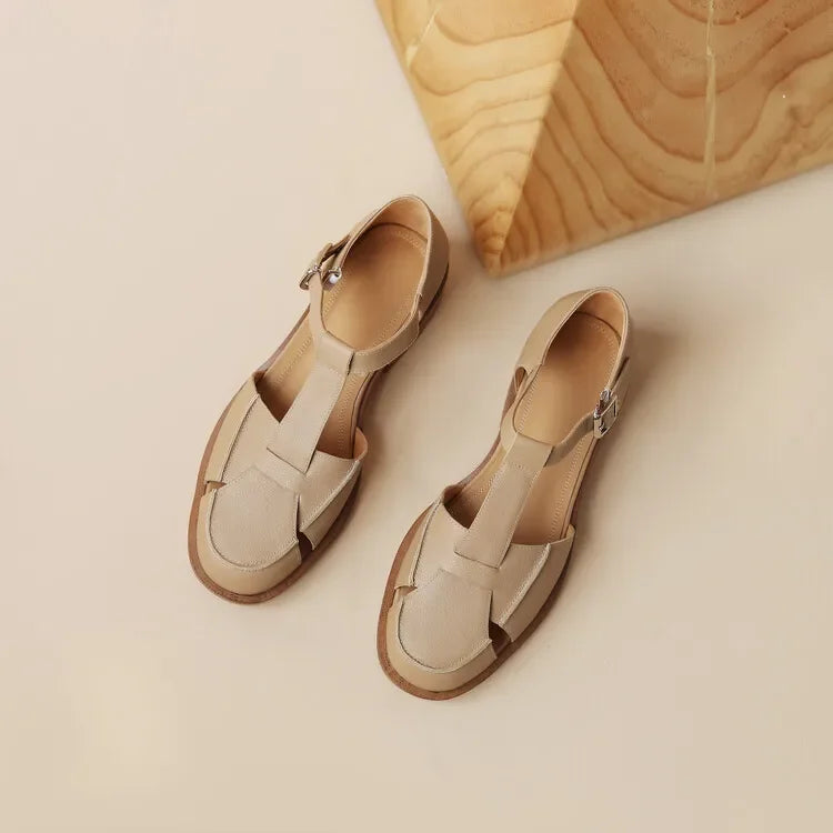 Leather T-Bar Mary Jane Shoes