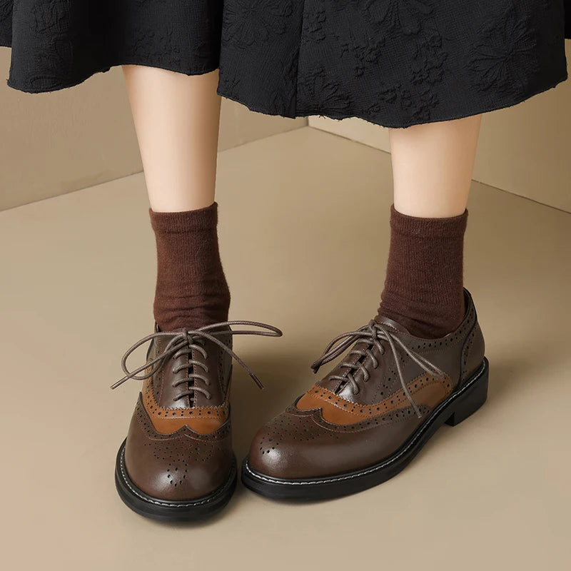 Lace Up Brogue Oxford Shoes