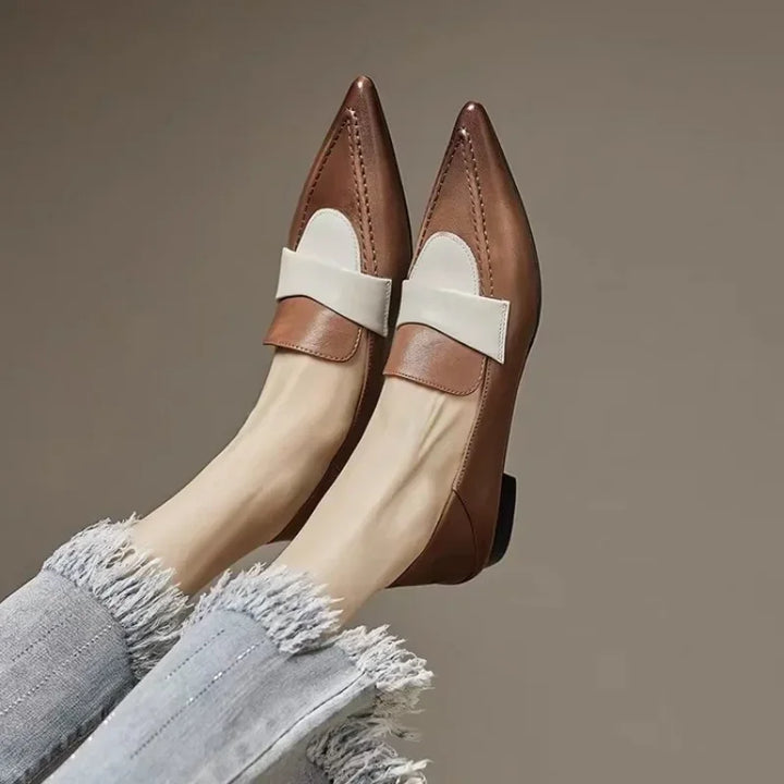 Pointed Toe Low-heeled Loafers