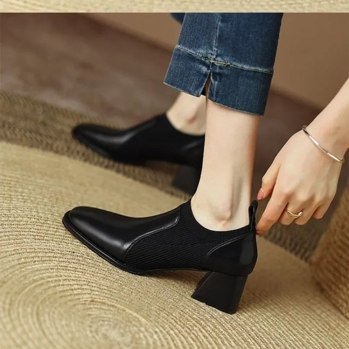Thick Heel Naked Boots
