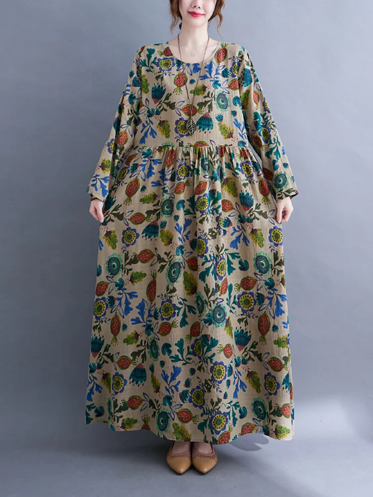 O-neck Vintage Dress