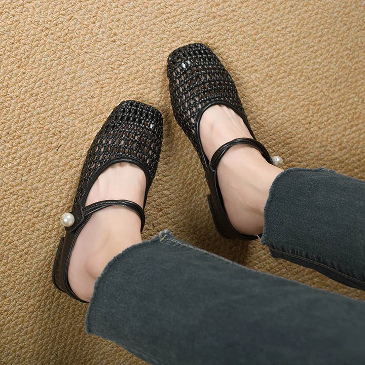 Square Toe Mid Heel Mules