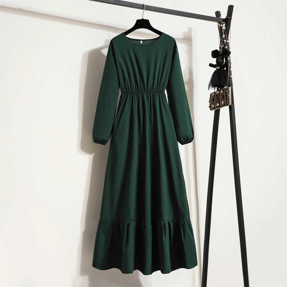 O-neck Long Sleeve Dress