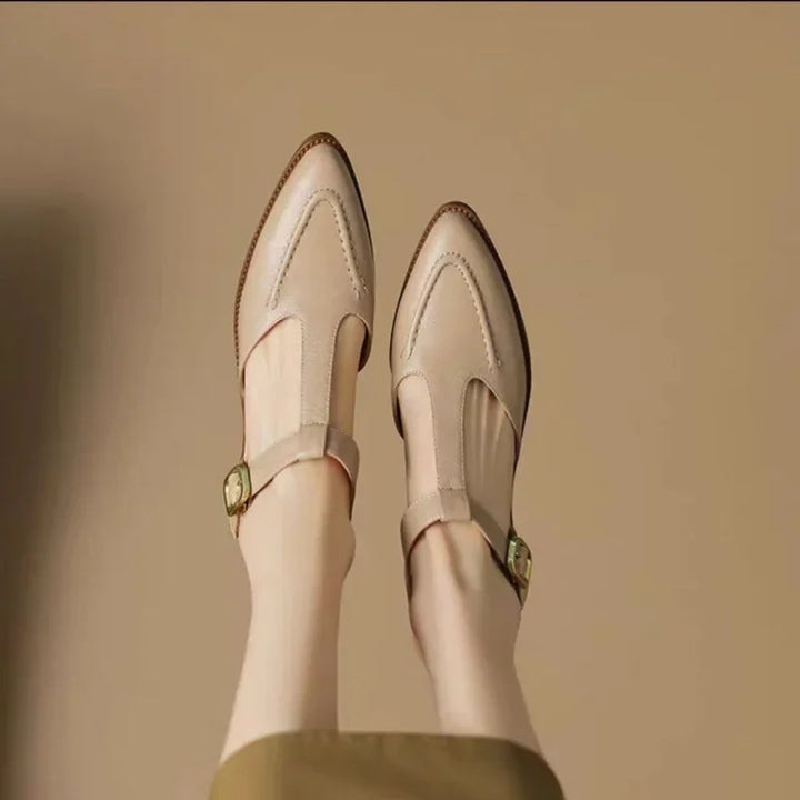 Wide Strap Buckle Shoes