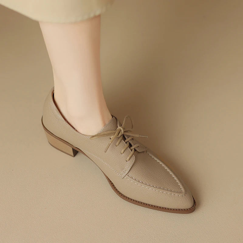 Chunky Heel Pointed Toe Shoes