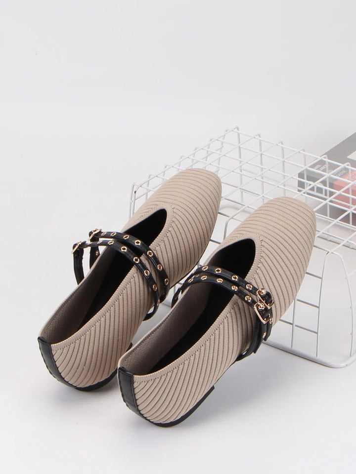 Knitted Breathable Mary Janes Flats Shoes