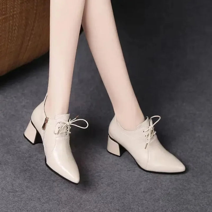 New Pointed Toe Thick Heel Shoes
