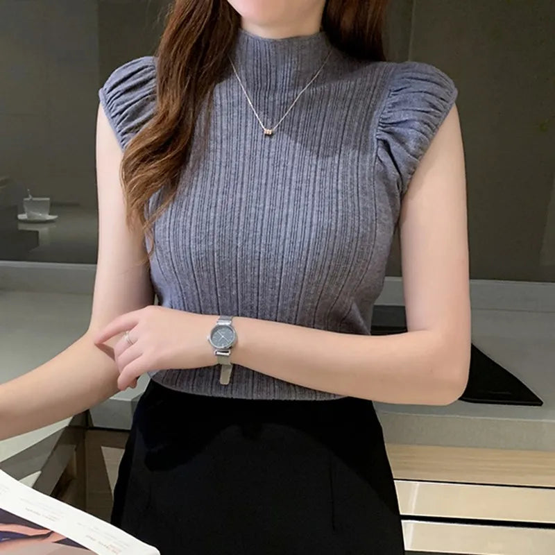 High-neck Summer Blouse