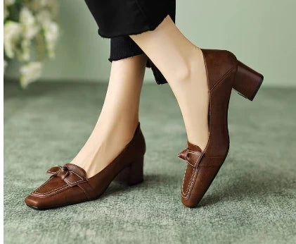 Retro Bowknot Loafers