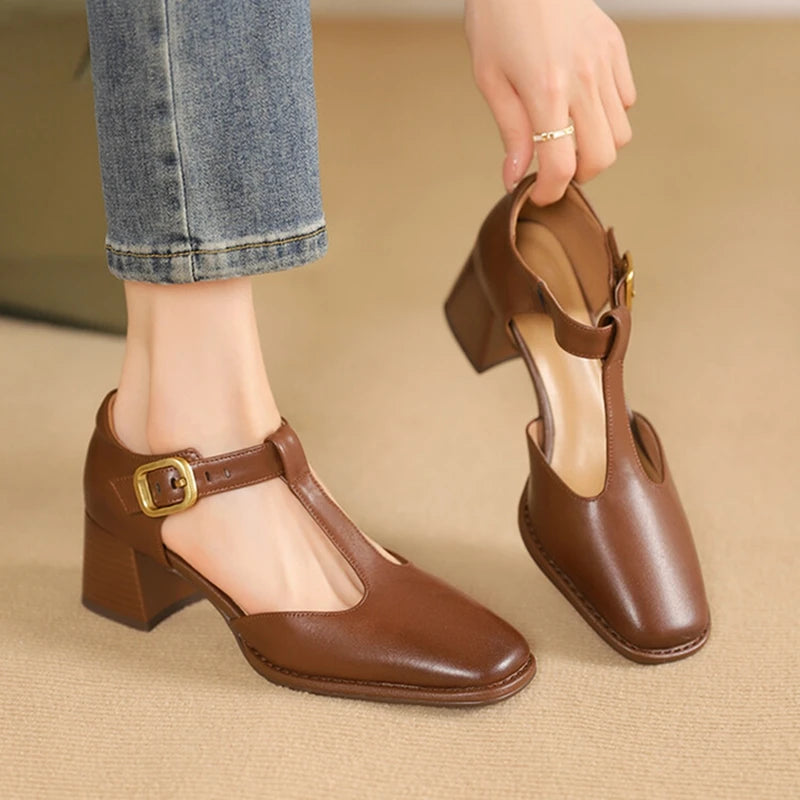 Mid Heel Retro Mary Janes