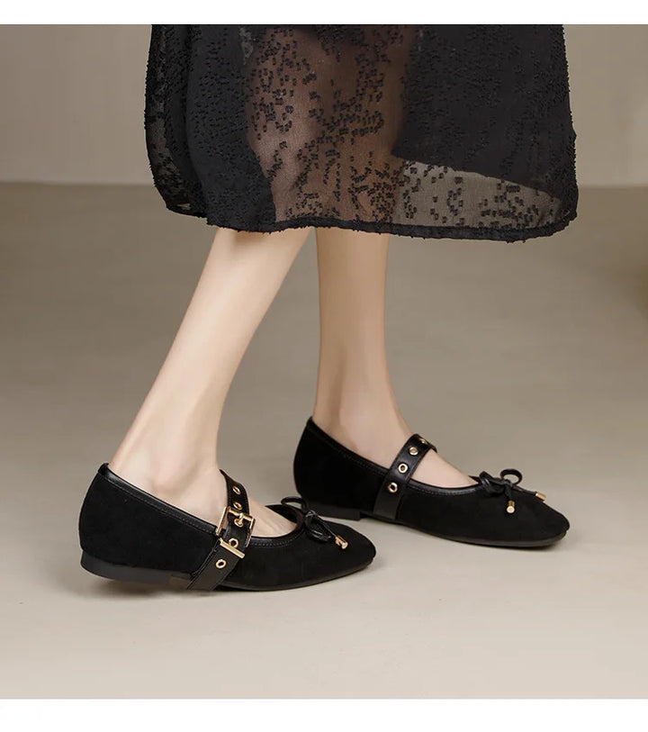 Mary Janes Women Velvet Flats