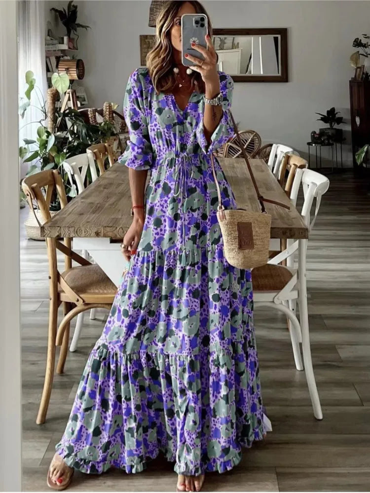 V-neck Maxi Dress
