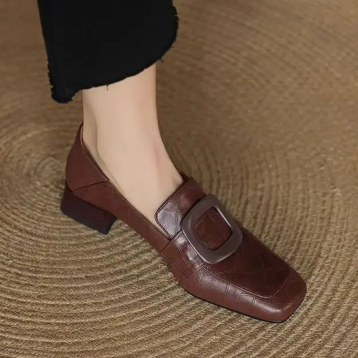 British Style Square Head Shoes