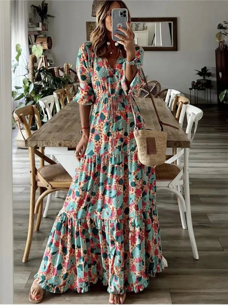 V-neck Maxi Dress