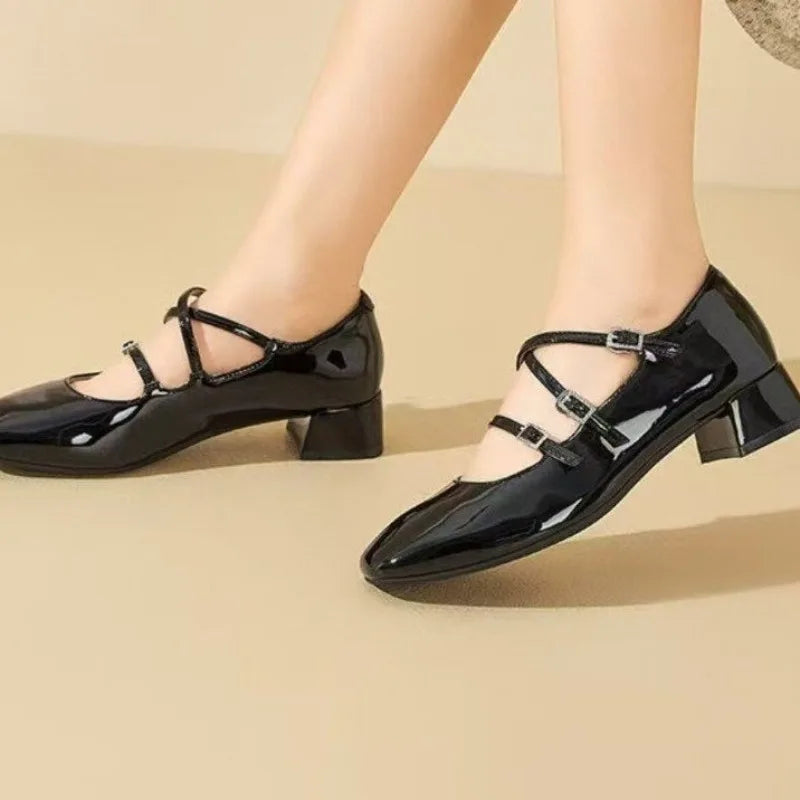 Square Heel French Shoes