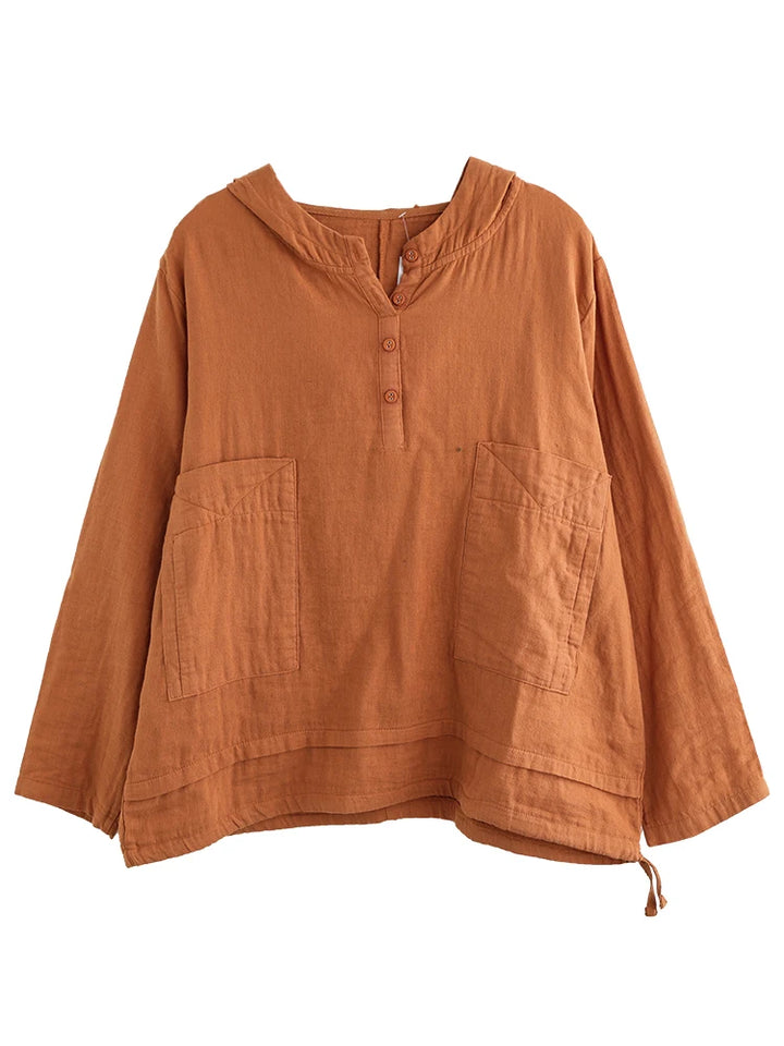 Linen Hooded Shirt